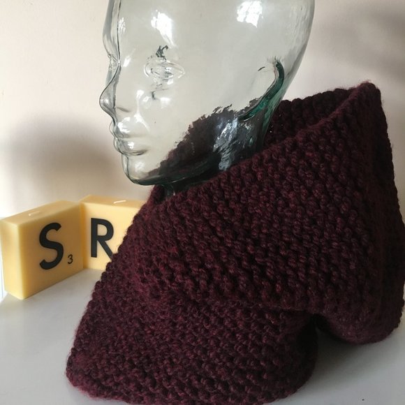 Hand-knitted, Super Chunky Knit, Claret Burgundy Hand-knitted Hoodie main image 6